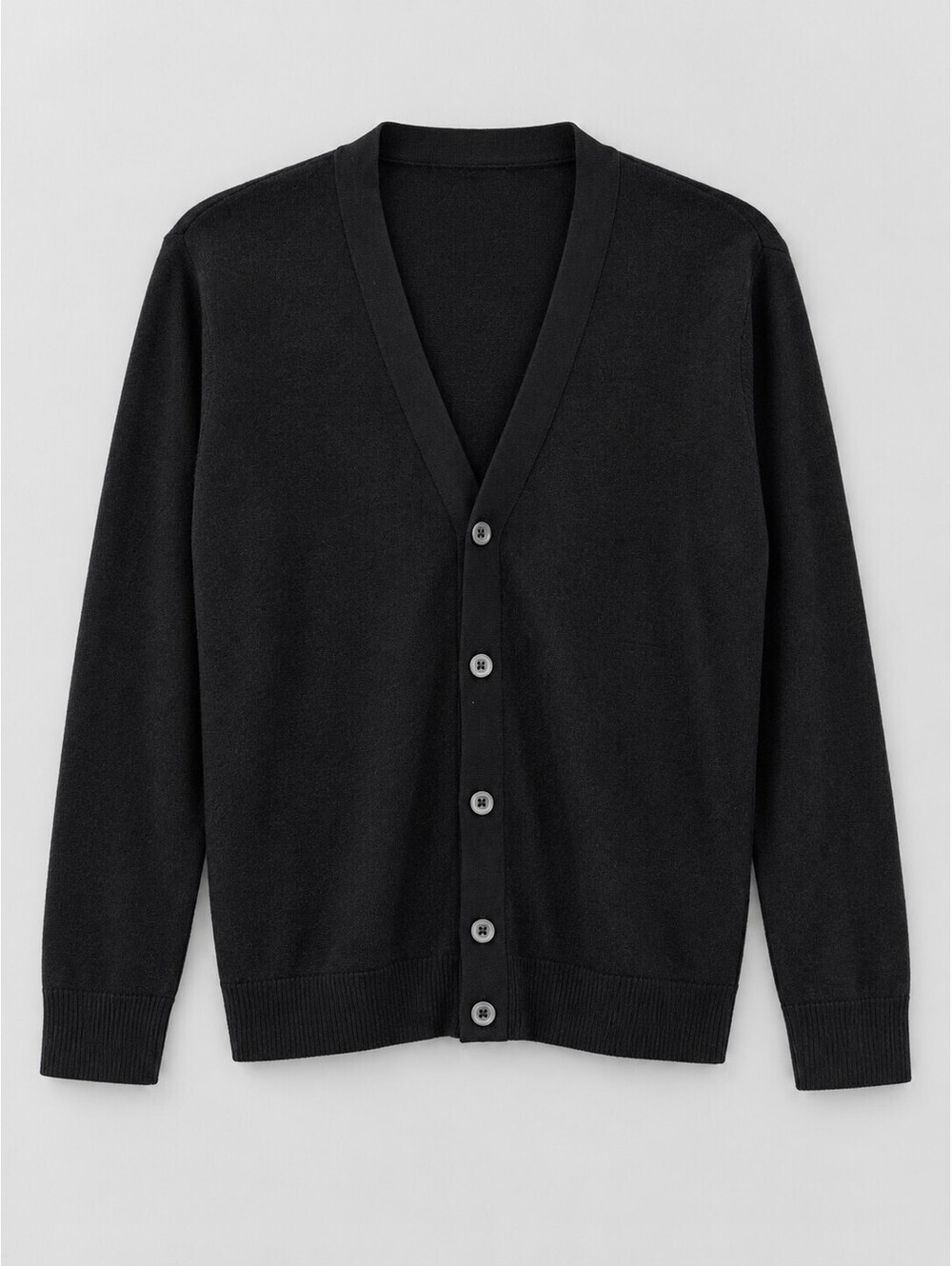AMBOS Women’s Black Soft Acrylic Button Front Cardigan Sweater